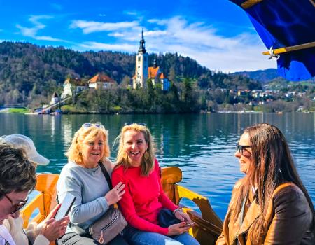 Small group tour guests on a classic tour in Slovenia